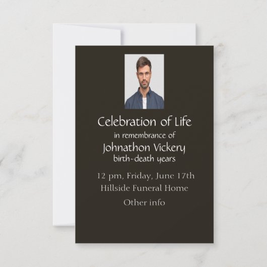 Memorial Service nodigt Natuur pad trail bomen uit Kaart (Achterkant)