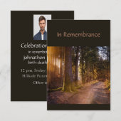 Memorial Service nodigt Natuur pad trail bomen uit Kaart (Voorkant / Achterkant)