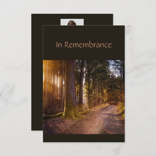 Memorial Service nodigt Natuur pad trail bomen uit Kaart (Voorkant / Achterkant)