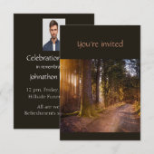 Memorial Service nodigt Natuur pad trail bomen uit Kaart (Voorkant / Achterkant)