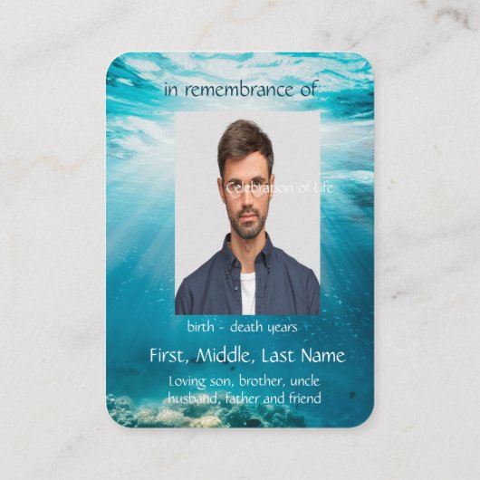 Memorial Service nodigt onderzeese duikboot uit Visitekaartje (Achterkant)