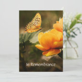 Memorial Service nodigt Oranje tuinvlinder uit Kaart (Staand voorkant)