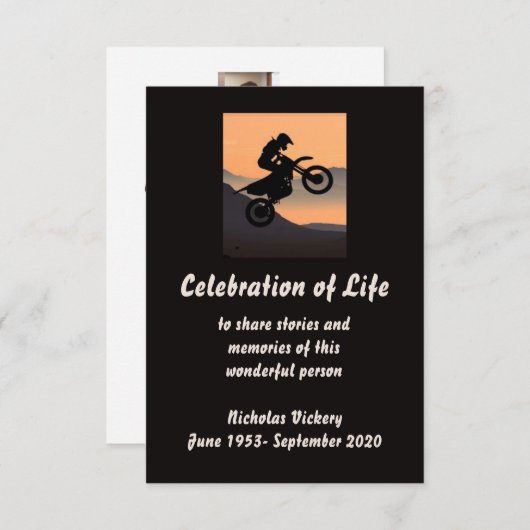 Memorial Service nodigt persoonlijke motorfietser  Kaart (Voorkant / Achterkant)