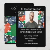 Memorial Service nodigt Poker Kaart Game uit (Voorkant / Achterkant)
