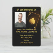 Memorial Service nodigt Poker Kaart Game uit (Staand voorkant)