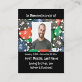 Memorial Service nodigt Poker Kaart Game uit Visitekaartje (Voorkant)