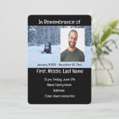 Memorial Service nodigt sneeuwmobiele wintersport  Kaart (Staand voorkant)