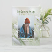 Memorial Service nodigt Snowdrop Garden Flowers ui Kaart (Staand voorkant)