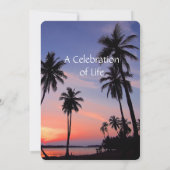 Memorial Service nodigt tropisch strand paradijs u Kaart (Achterkant)