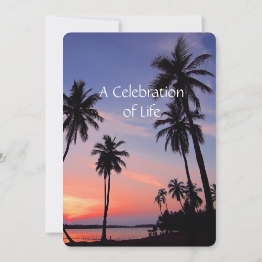 Memorial Service nodigt tropisch strand paradijs u Kaart (Achterkant)