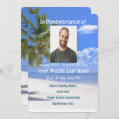 Memorial Service nodigt tropisch strand paradijs u Kaart (Voorkant / Achterkant)