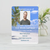 Memorial Service nodigt tropisch strand paradijs u Kaart (Staand voorkant)