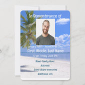 Memorial Service nodigt tropisch strand paradijs u Kaart (Voorkant)
