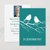 Memorial Service nodigt twee vogelsilhouette uit Kaart (Voorkant / Achterkant)