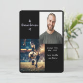 Memorial Service nodigt voetbalspeler uit Kaart (Staand voorkant)