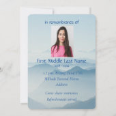 Memorial Service nodigt vreedzame bergen uit Kaart (Achterkant)