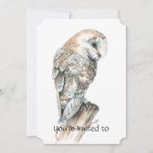 Memorial Service nodigt Waterverf Barn Owl uit Kaart (Voorkant)