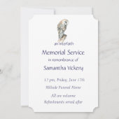 Memorial Service nodigt Waterverf Barn Owl uit Kaart (Achterkant)