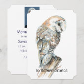 Memorial Service nodigt Waterverf Barn Owl uit Kaart (Voorkant / Achterkant)