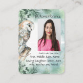 Memorial Service nodigt Waterverf Barn Owl uit Visitekaartje (Voorkant)