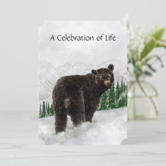 Memorial Service nodigt Waterverf Black Beer uit Kaart (Staand voorkant)