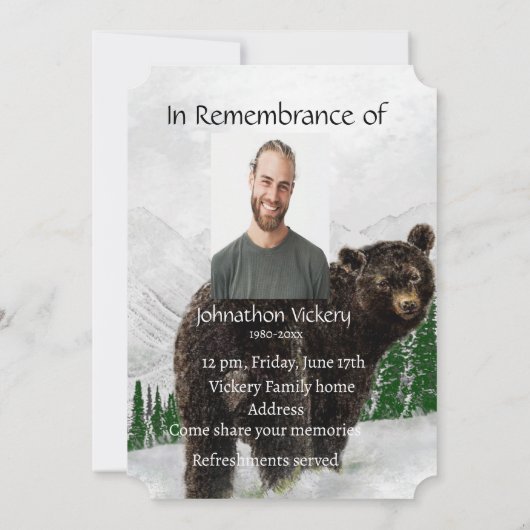 Memorial Service nodigt Waterverf Black Beer uit Kaart (Achterkant)