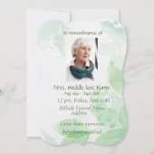 Memorial Service nodigt Waterverf Bluebird Bird ui Kaart (Achterkant)