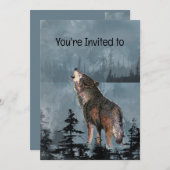 Memorial Service nodigt Waterverf Howling Wolf uit Kaart (Voorkant / Achterkant)