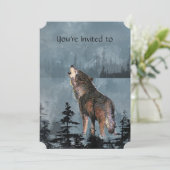 Memorial Service nodigt Waterverf Howling Wolf uit Kaart (Staand voorkant)