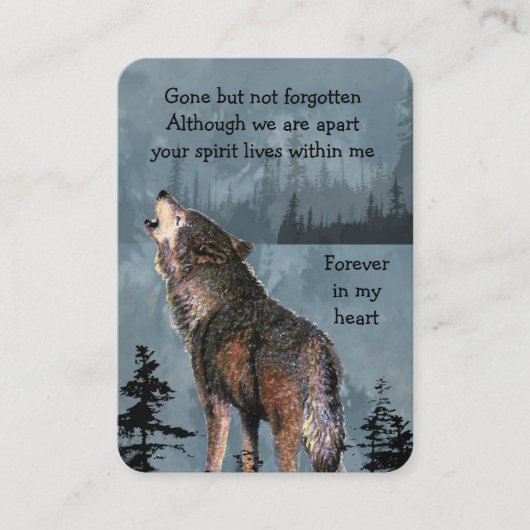 Memorial Service nodigt Waterverf Howling Wolf uit Visitekaartje (Voorkant)