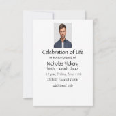 Memorial Service nodigt Waterverf kardinaal vogel  Kaart (Achterkant)