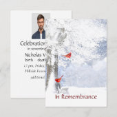 Memorial Service nodigt Waterverf kardinaal vogel  Kaart (Voorkant / Achterkant)