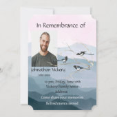 Memorial Service nodigt Waterverf Magpie Bird uit Kaart (Achterkant)