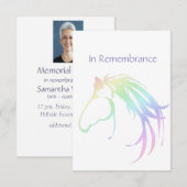 Memorial Service nodigt Waterverf Pastel Horse uit Kaart (Voorkant / Achterkant)