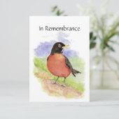 Memorial Service nodigt Waterverf Robin Bird uit Kaart (Staand voorkant)