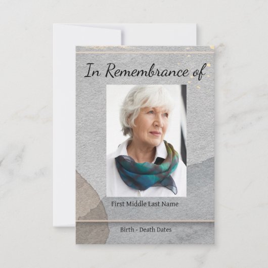 Memorial Service nodigt Waterverf uit Eenvoudige k Kaart (Voorkant)