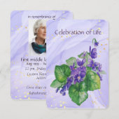 Memorial Service nodigt Waterverf Wild Violet uit Kaart (Voorkant / Achterkant)