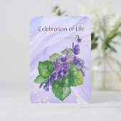 Memorial Service nodigt Waterverf Wild Violet uit Kaart (Staand voorkant)