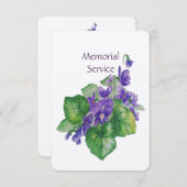 Memorial Service nodigt Waterverf Wild Violet uit Kaart (Voorkant / Achterkant)