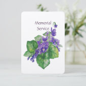 Memorial Service nodigt Waterverf Wild Violet uit Kaart (Staand voorkant)