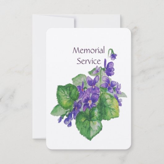 Memorial Service nodigt Waterverf Wild Violet uit Kaart (Voorkant)