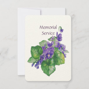 Memorial Service nodigt Waterverf Wild Violet uit Kaart