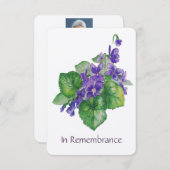 Memorial Service nodigt Waterverf Wild Violet uit Kaart (Voorkant / Achterkant)