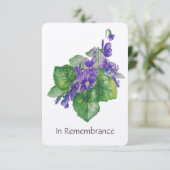 Memorial Service nodigt Waterverf Wild Violet uit Kaart (Staand voorkant)