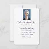 Memorial Service nodigt Waterverf Wild Violet uit Kaart (Achterkant)