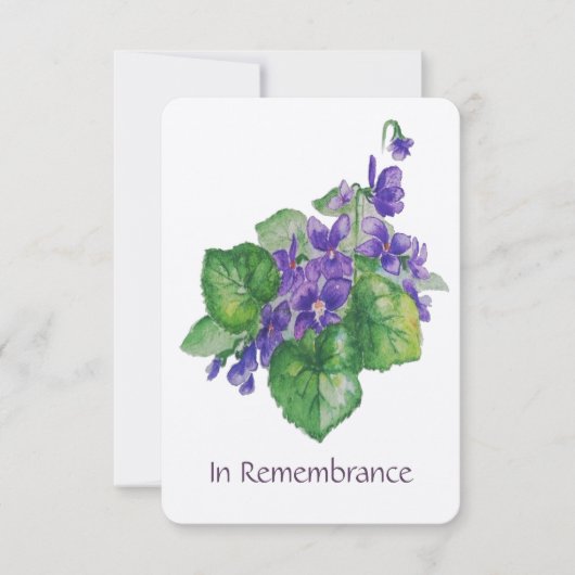Memorial Service nodigt Waterverf Wild Violet uit Kaart (Voorkant)