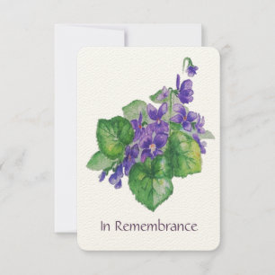 Memorial Service nodigt Waterverf Wild Violet uit Kaart