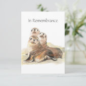 Memorial Service nodigt Waterverf zeehonden uit Kaart (Staand voorkant)