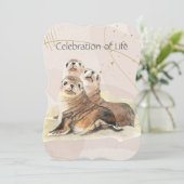 Memorial Service nodigt Waterverf zeehonden uit Kaart (Staand voorkant)