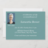 Memorial Service nodigt Wild White Rose Custom uit Kaart (Achterkant)